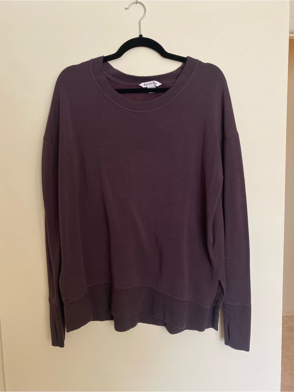 Athleta Relaxed Crewneck Sweatshirt in Plum